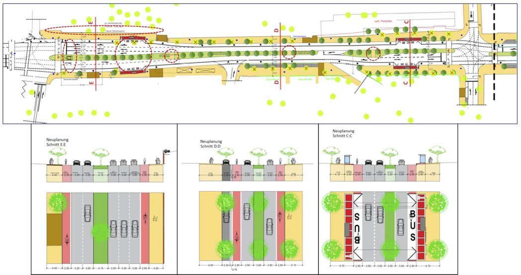 Abbildung 3: Abschnitt zwischen zwischen Gußstahlstraße und Bessemer Straße