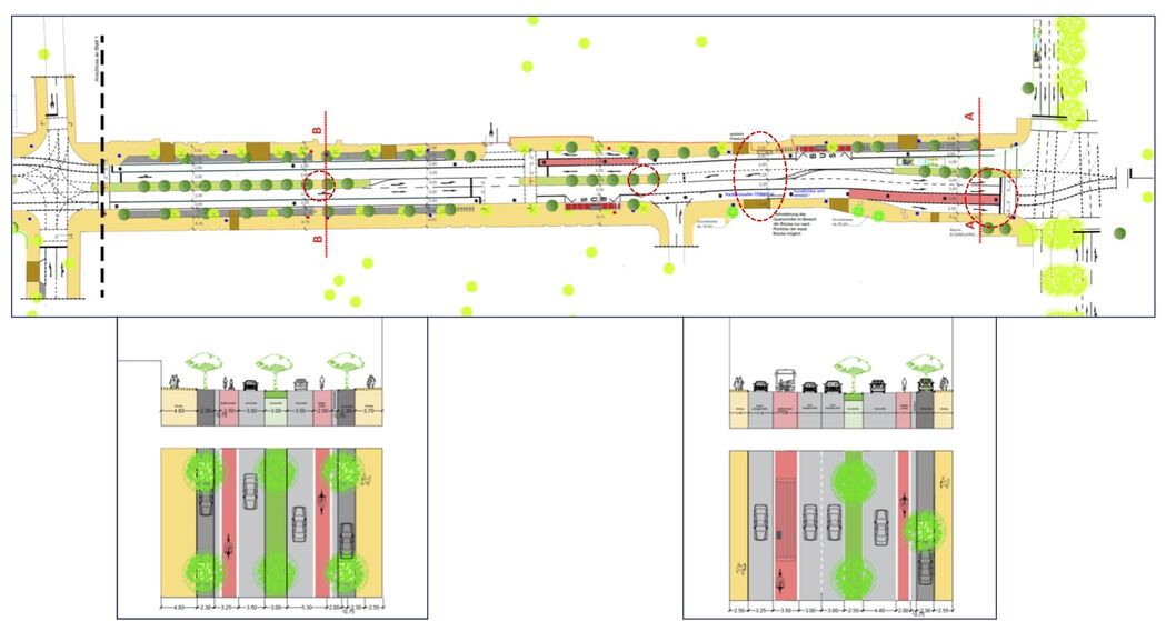 Abbildung 2: Abschnitt zwischen Westring und Gußstahlstraße (Quelle: Stadt Bochum)